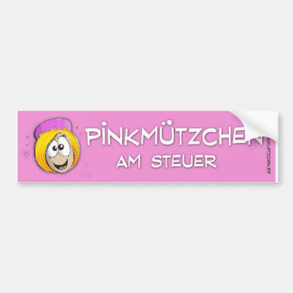 Pink cap at the wheel bumper sticker