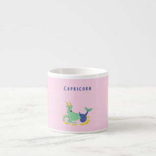Pink Capricorn, zodiac, star print Espresso Cup
