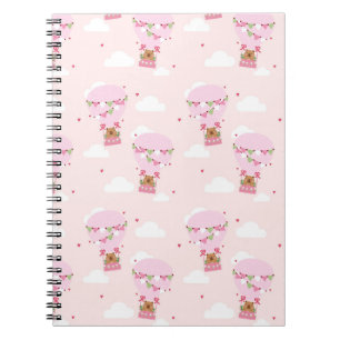 Pink Capybara Teddy Balloon Notebook