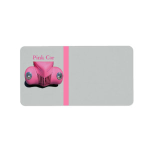 Pink Car Address Label