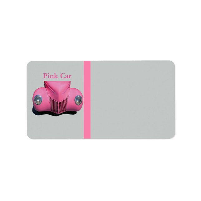 Pink Car Address Label (Front)
