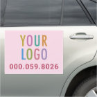 Pink Car Magnet Custom Business Logo Personalised