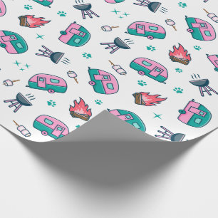Pink Caravan Adventure Wrapping Paper