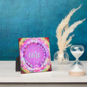 Pink Care Floral Inspirivity Easel Plaque