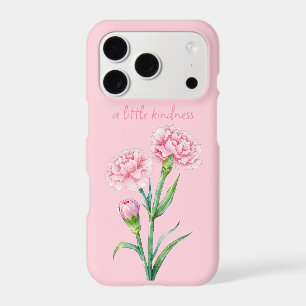 Pink Carnation Botanical Watercolor Custom Name