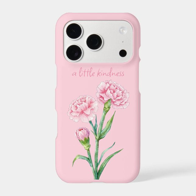 Pink Carnation Botanical Watercolor Custom Name (Back)