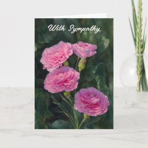Pink Carnation Flower Garden Art Sympathy Card