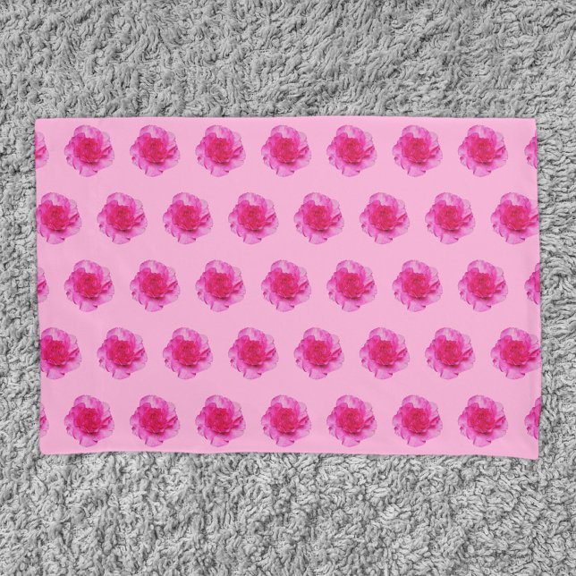 Pink Carnation Flower Seamless Pattern on Pillowcase (Pink Carnation flower seamless pattern on pillow case)