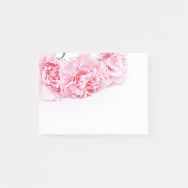 Pink Carnation Flowers on white background Post-it Notes (Front)