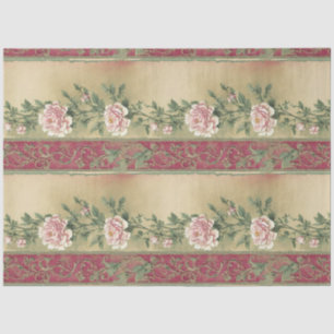 Pink Carnation flowers vintage ephemera pattern Tissue Paper