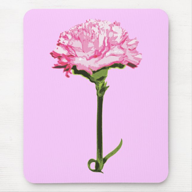 Pink Carnation Mouse Mat (Front)