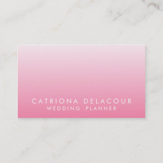 Pink Carnation Ombre Gradient Mod Business Card (Back)