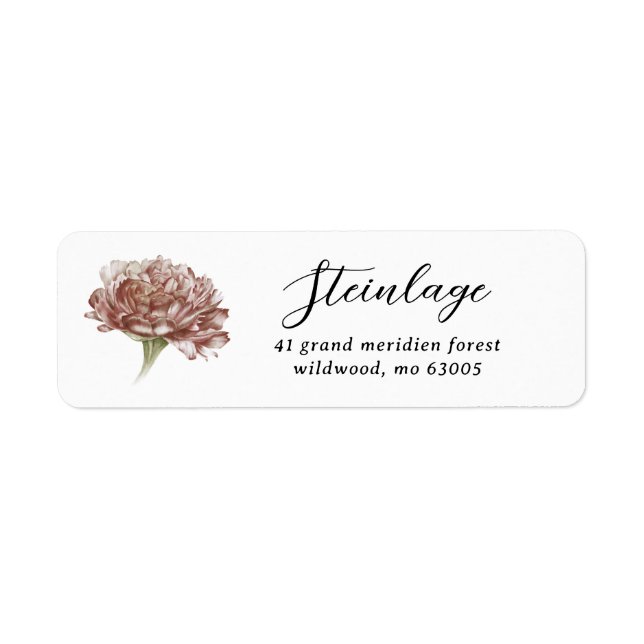 Pink Carnation Return Address  (Front)