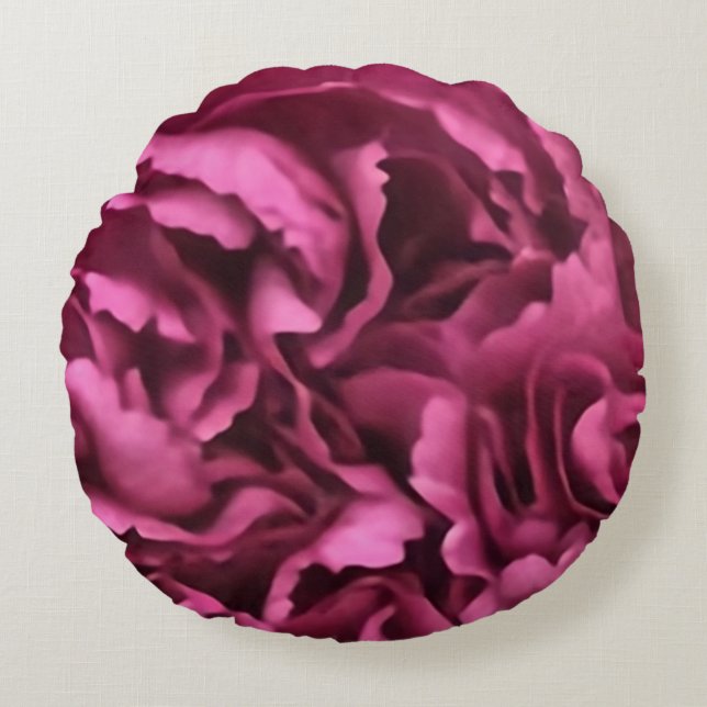 Pink Carnation Round Cushion (Front)