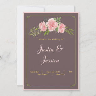 Pink Carnation Wedding Invitation