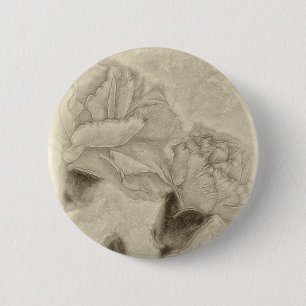 Pink Carnations 3 Antiqued 6 Cm Round Badge