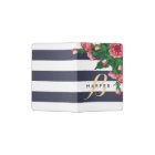 Pink Carnations & Blue Stripes Monogram