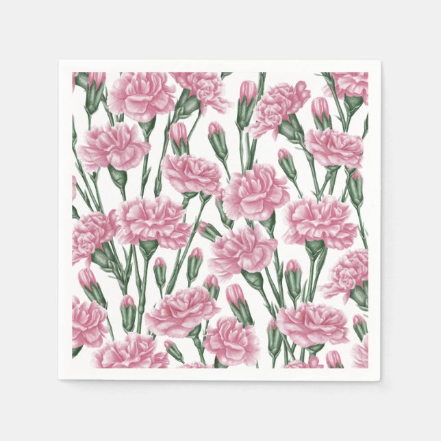 Pink carnations flowers  napkin (Front)