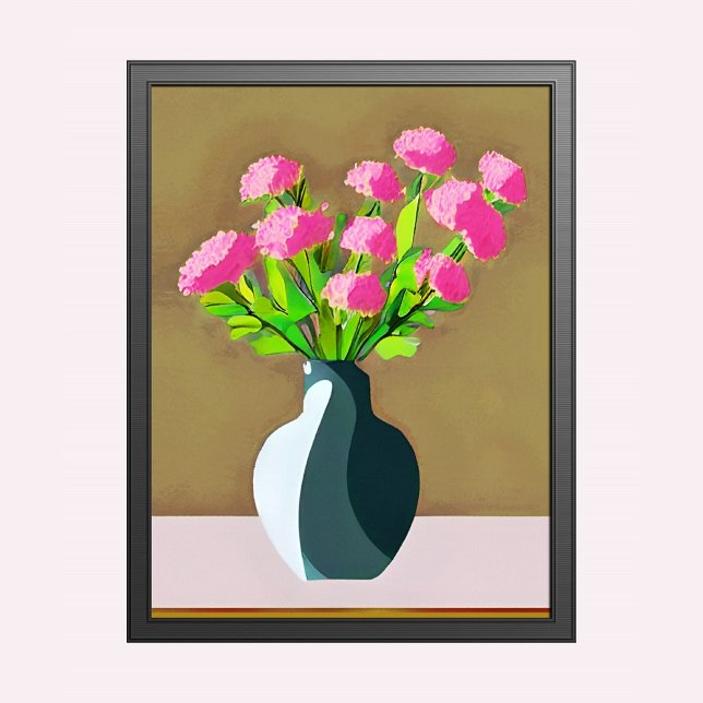Pink Carnations in a Vase Modern Art Poster (Creator Uploaded)