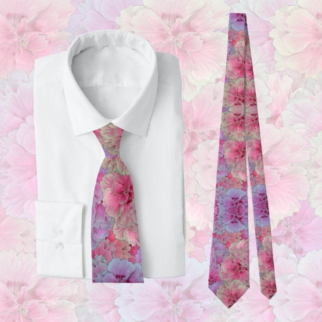 Pink Carnations in vintage style  Tie (Creator Uploaded)