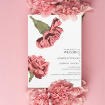 Pink Carnations Modern Floral Custom 