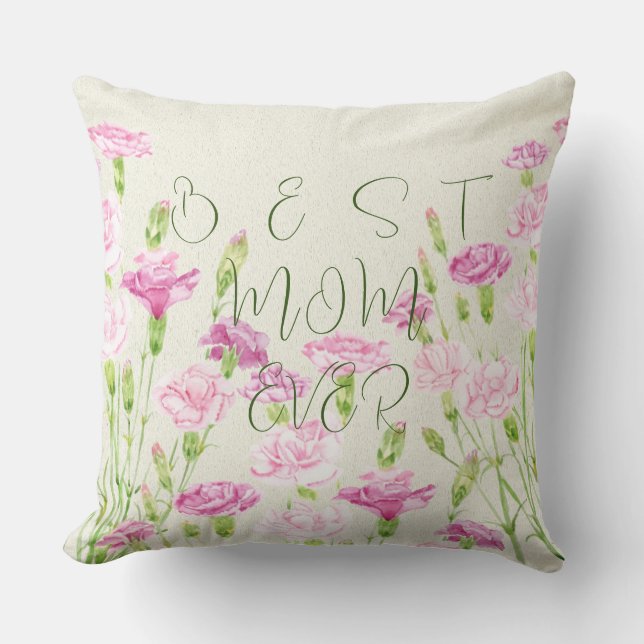 pink carnations  pattern Mother's Day pillow 2 (Front)