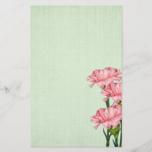 Pink Carnations Stationery