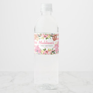 Pink Carnival Birthday water label