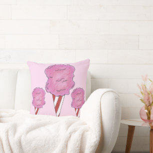 Pink Carnival Cotton Candy Floss Spun Sugar Foodie Cushion