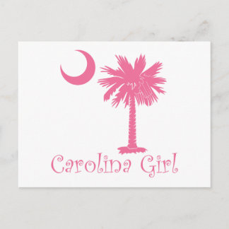 Pink Carolina Girl Palmetto Postcard