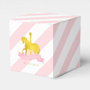 Pink Carousel Horse Birthday Party Favour Box