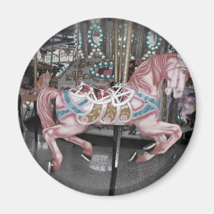 Pink carousel horse magnet