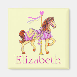 Pink Carousel Horse Magnet