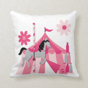 Pink Carousel Horse  Pillow