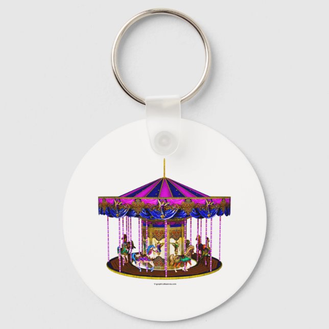 Pink Carousel Key Ring (Front)