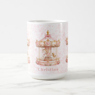 Pink Carousel Princess Birthday Party  Coffee Mug