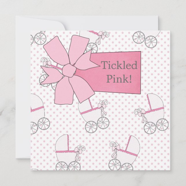 Pink Carriage Baby Girl Shower Invitation (Front)