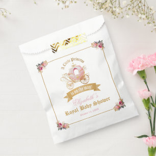 Pink Carriage Princess Fairytale Baby Shower Favour Bags