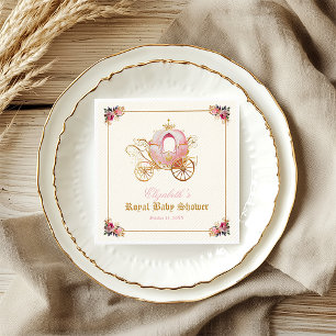 Pink Carriage Princess Fairytale Baby Shower Napkin