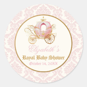 Pink Carriage Princess Fairytale Classic Round Sticker