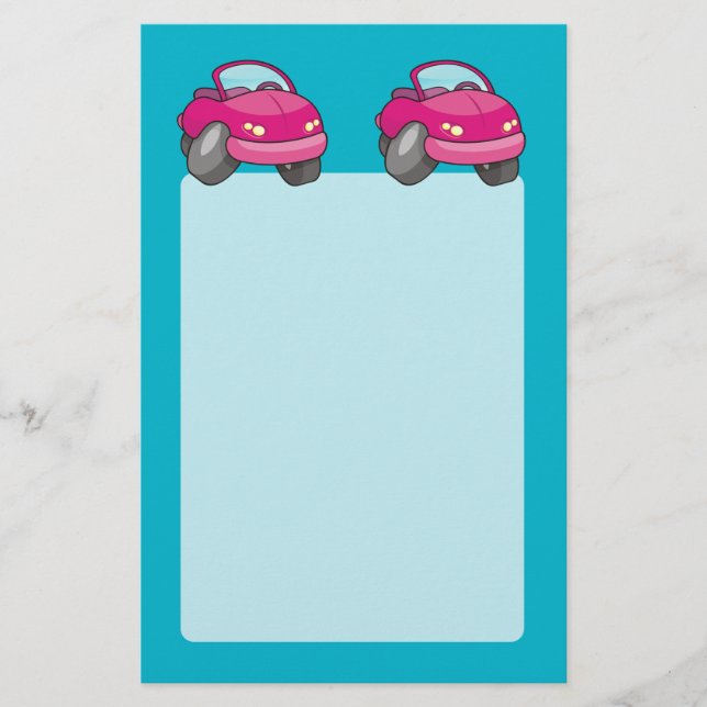 Pink Cartoon Car Flyer (Front)