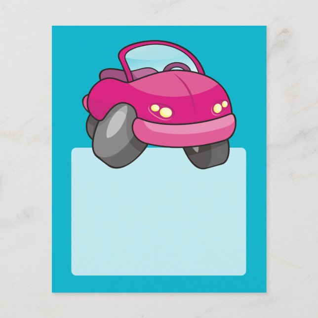 Pink Cartoon Car Flyer (Back)