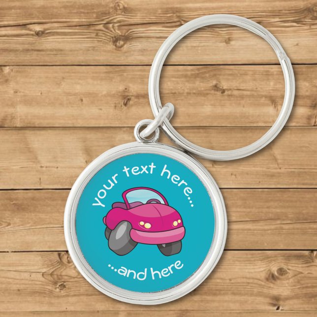 Pink Cartoon Car Key Ring (Creator Uploaded)