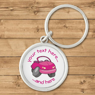 Pink Cartoon Car Key Ring