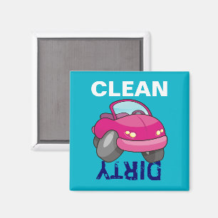 Pink Cartoon Car Magnet