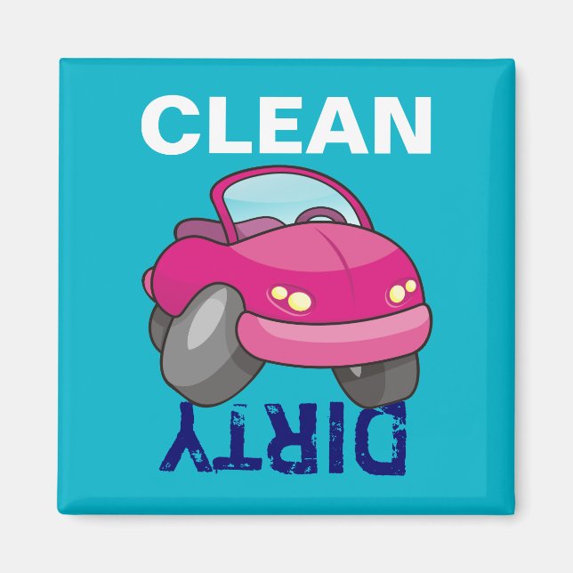 Pink Cartoon Car Magnet (Front)