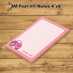 Pink Cartoon Car Post-it Notes