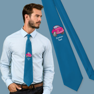 Pink Cartoon Car Tie