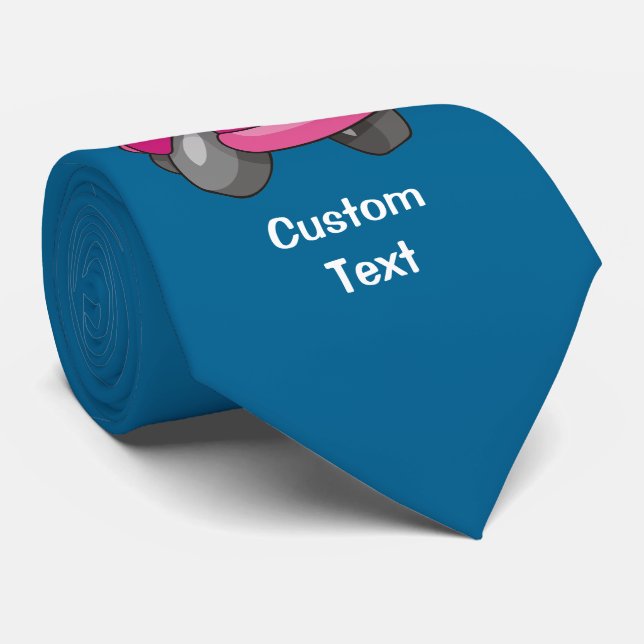 Pink Cartoon Car Tie (Rolled)