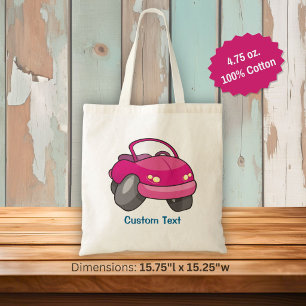 Pink Cartoon Car Tote Bag